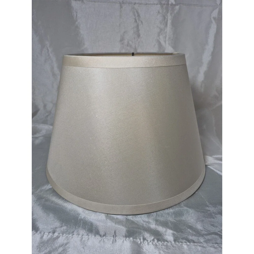 Vintage Restoration Hardware Ivory Silk Drum Roll With Slant Shade 8 1/2